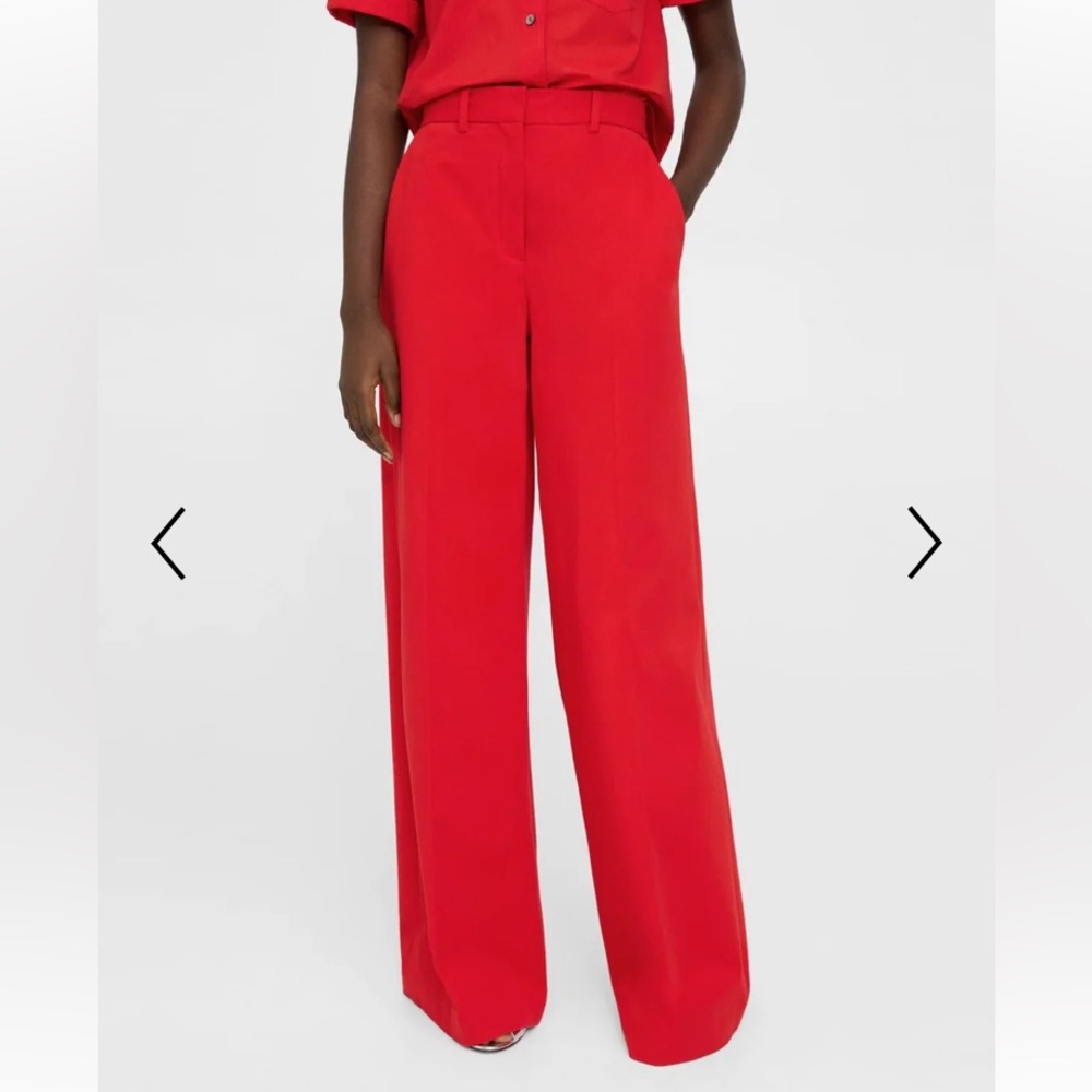 Theory High Rise Wide Leg Tailored Trouser Pant stretch cotton tag sz 2 waist 28